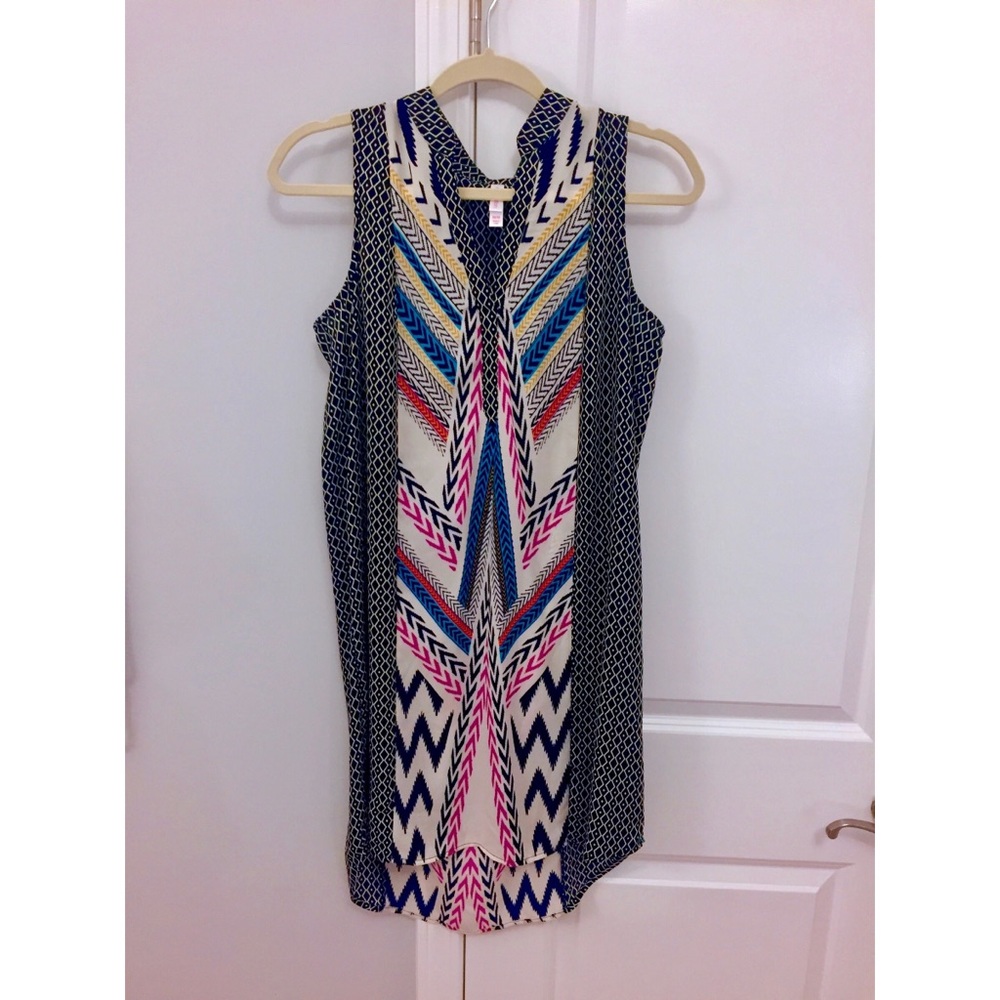 Tribal/Aztec Pattern Navy&Pink Xhilaration Dress